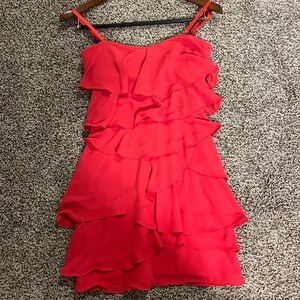 BCBG red tiered dress, lightly worn